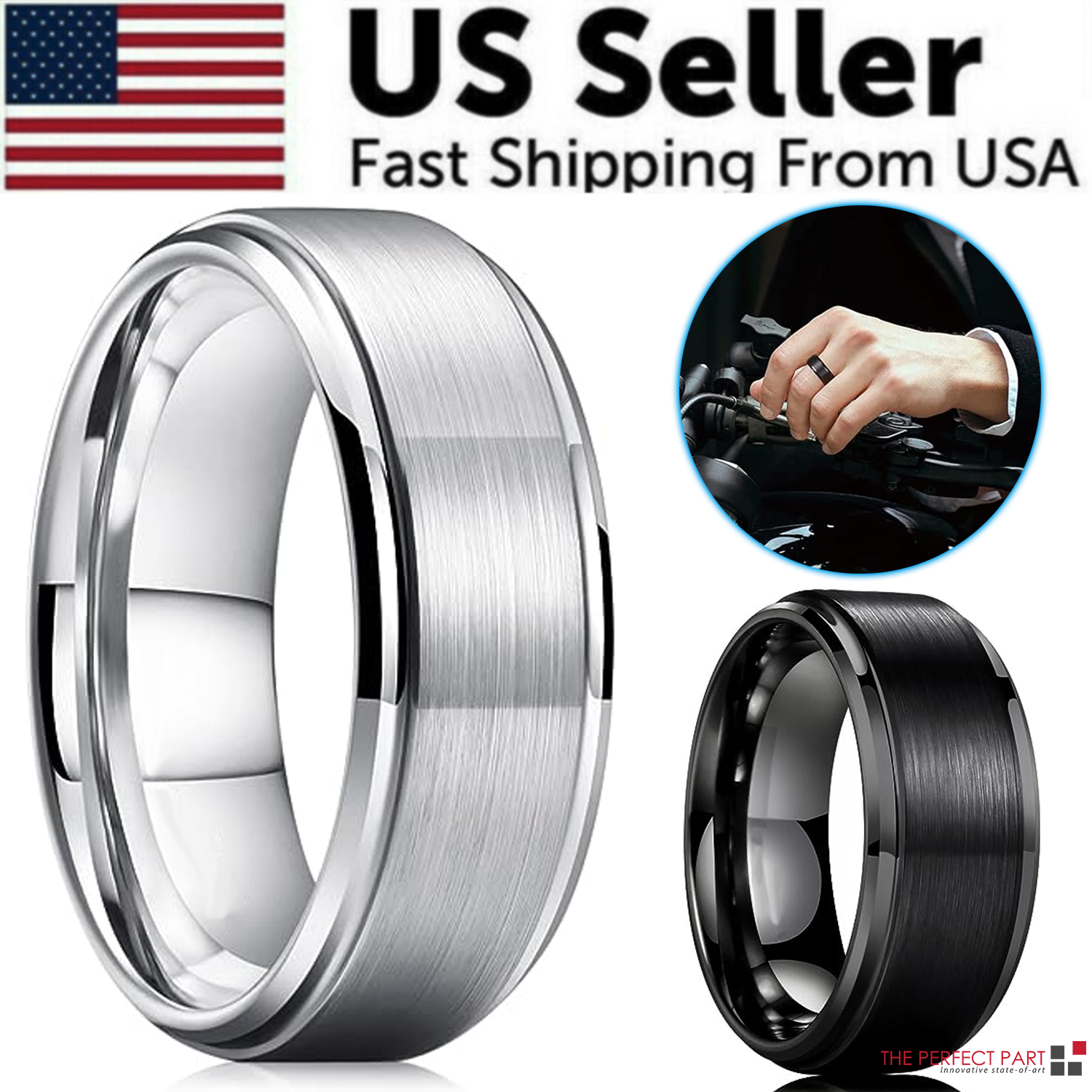 Modern Brushed Silver Tungsten Band for Effortless Men’s Style Size 5-17 + Half