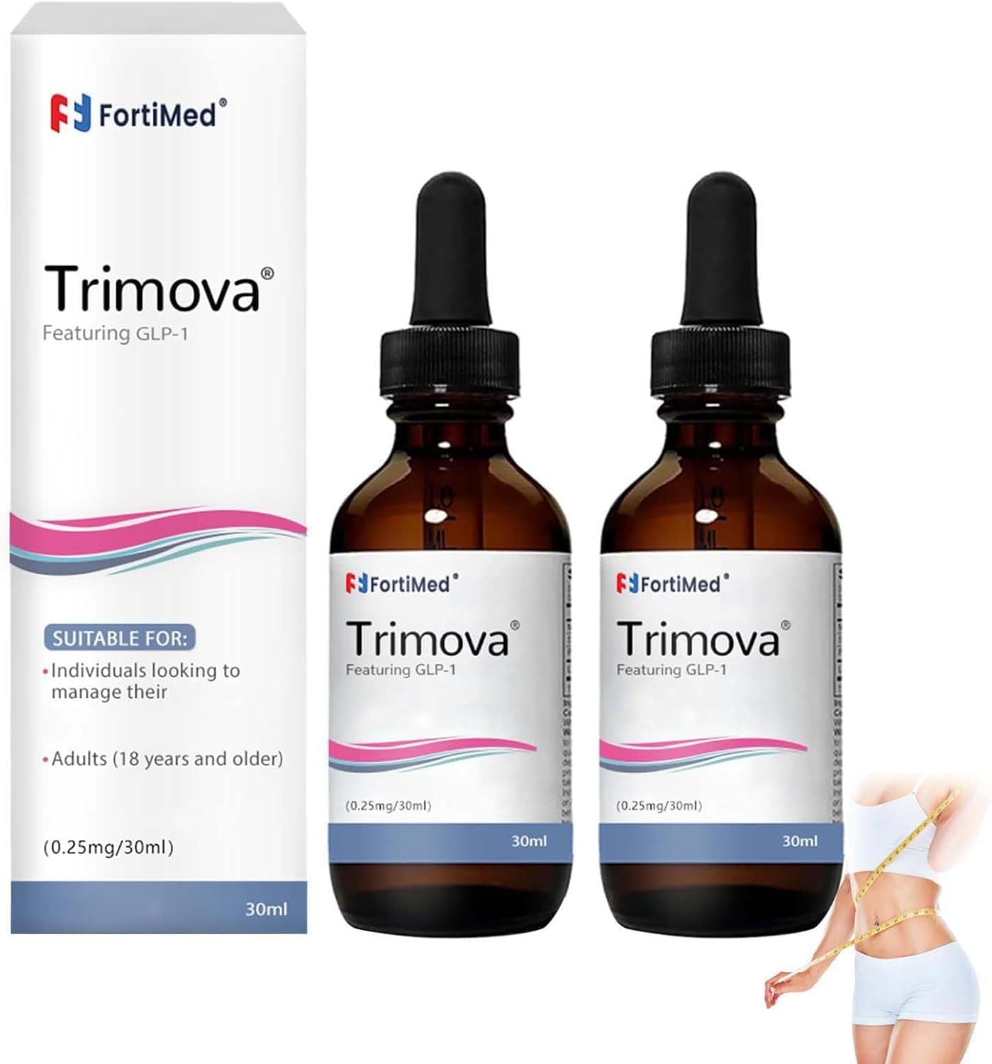 HongChengSM Trimova Burning Drops Vitamin Supplement Drops for Men and Women Natural Vitamin Supplement for Men and Women (2Pcs)