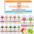 VISRIE SPF 30 Mini Sunscreen Lip Balm SPF Lip Balm Bulk 20 Count Travel Sunscreen with Vitamin E and Coconut Oil- 10 Flavors